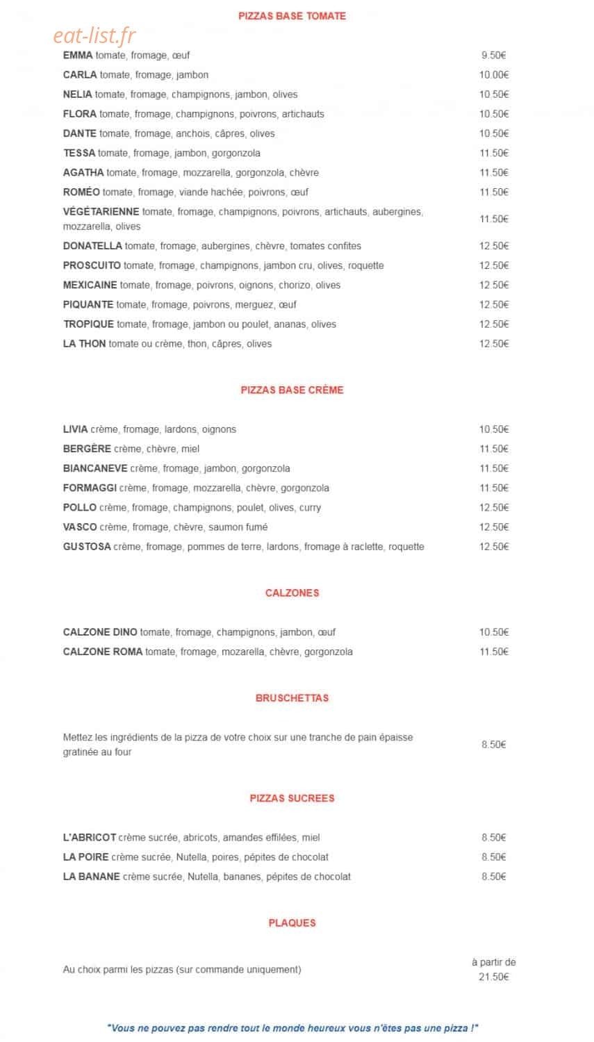 Aux Menus Plaisirs — carte page 1