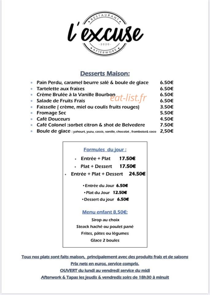 L’excuse — carte page 2