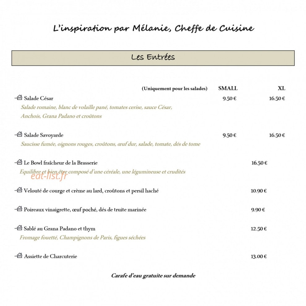 La Brasserie — carte page 2