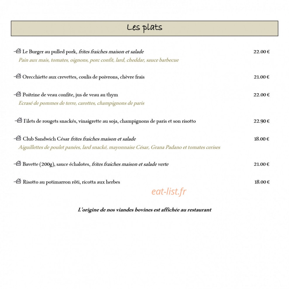La Brasserie — carte page 3
