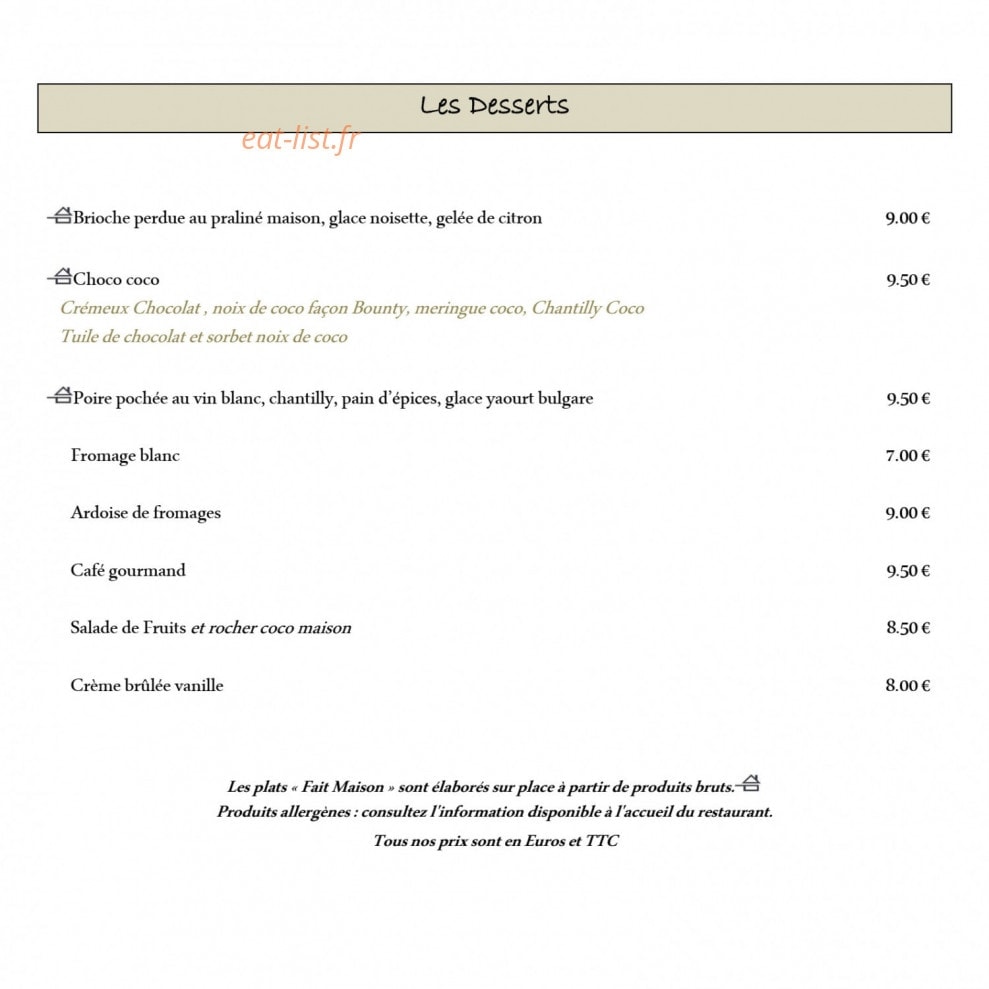 La Brasserie — carte page 4