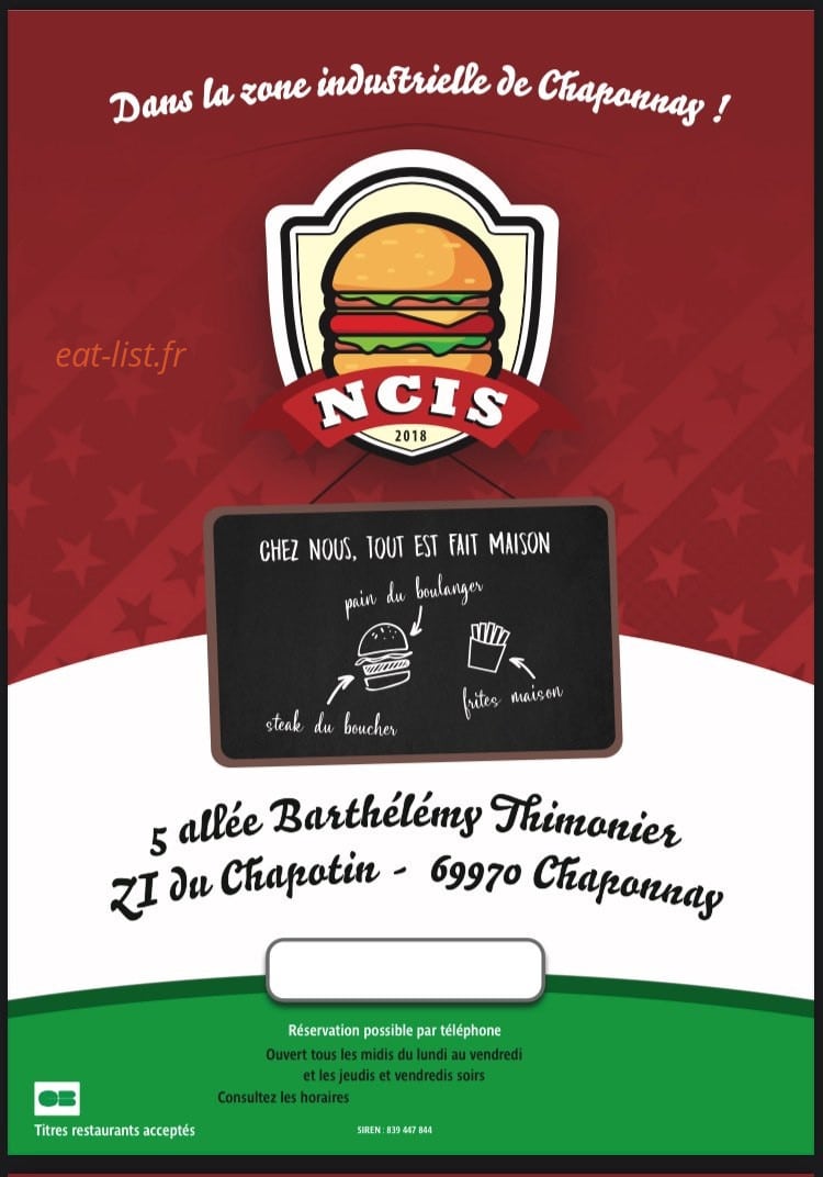 Snack NCIS — carte page 1