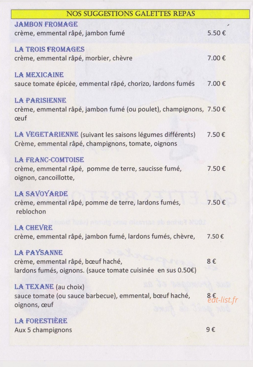 La Bigoudaine — carte page 2