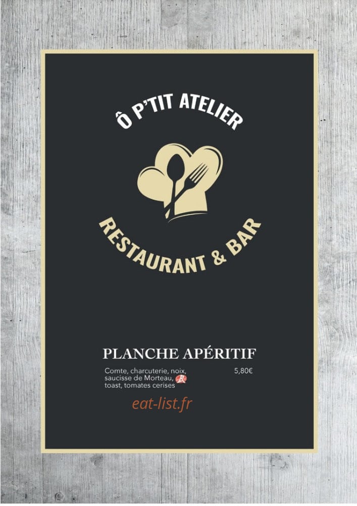 Ô p'tit atelier — carte page 1