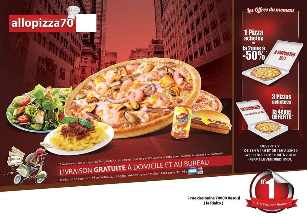 Allo Pizza — carte page 1