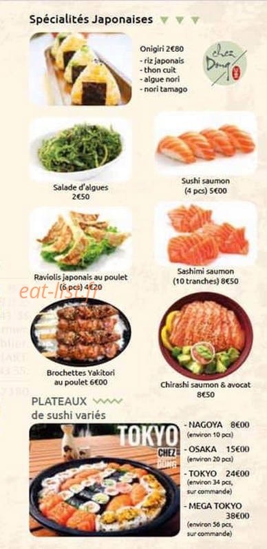 Chez Dong — carte page 4