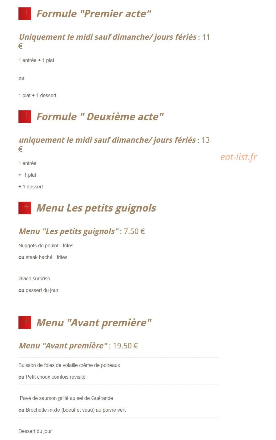 Chez Jane — carte page 1