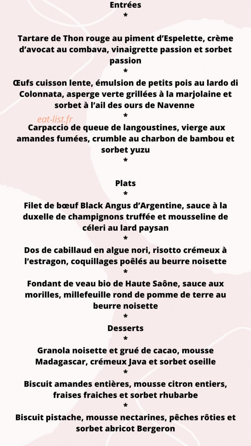 Georges Cuisine — carte page 1