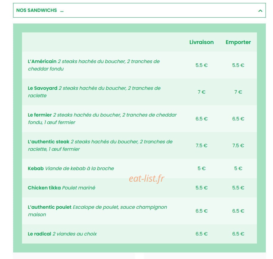 L'Authentic — carte page 2
