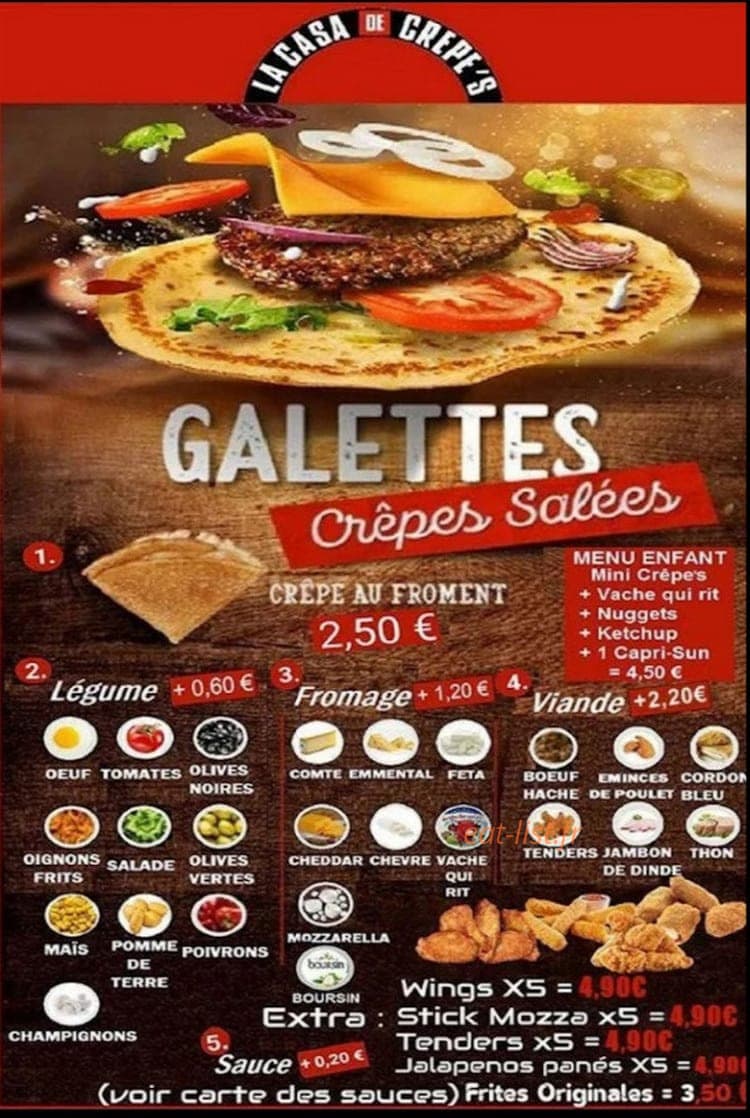 La Casa de Crepe'S — carte page 1