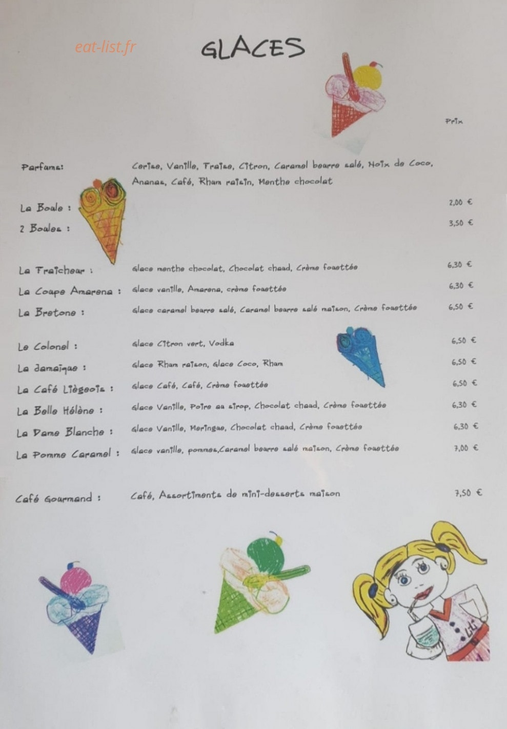 La Crêperie des gosses — carte page 8