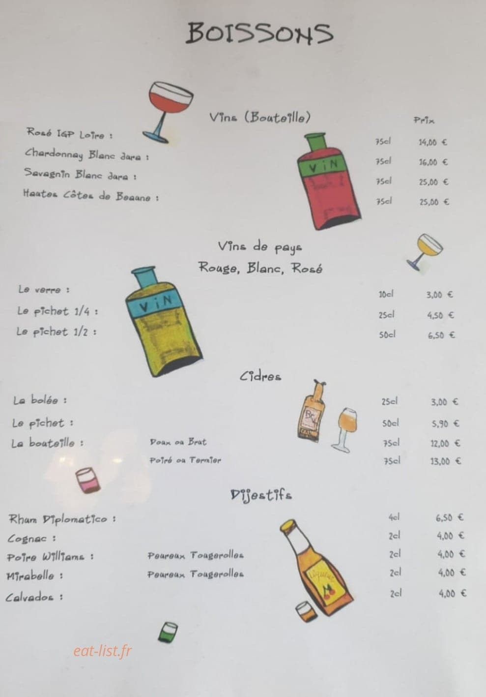 La Crêperie des gosses — carte page 5