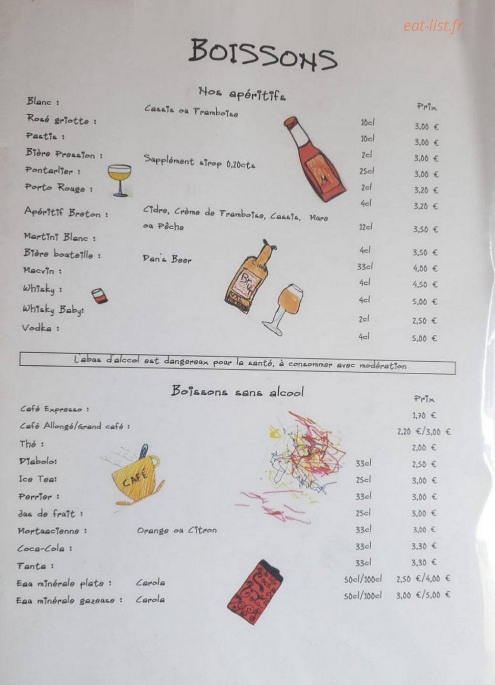 La Crêperie des gosses — carte page 4
