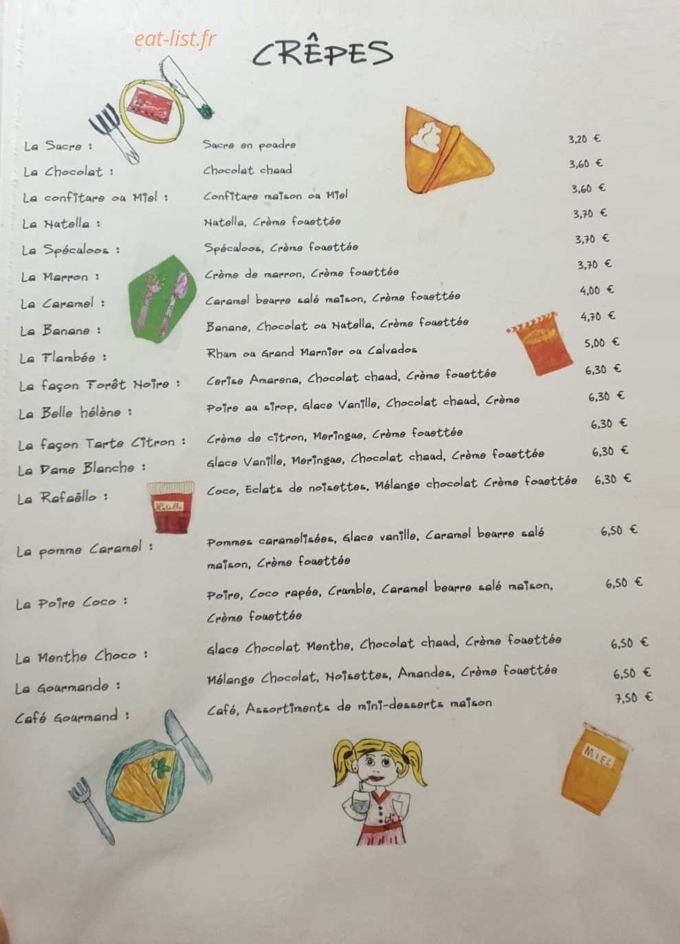 La Crêperie des gosses — carte page 2