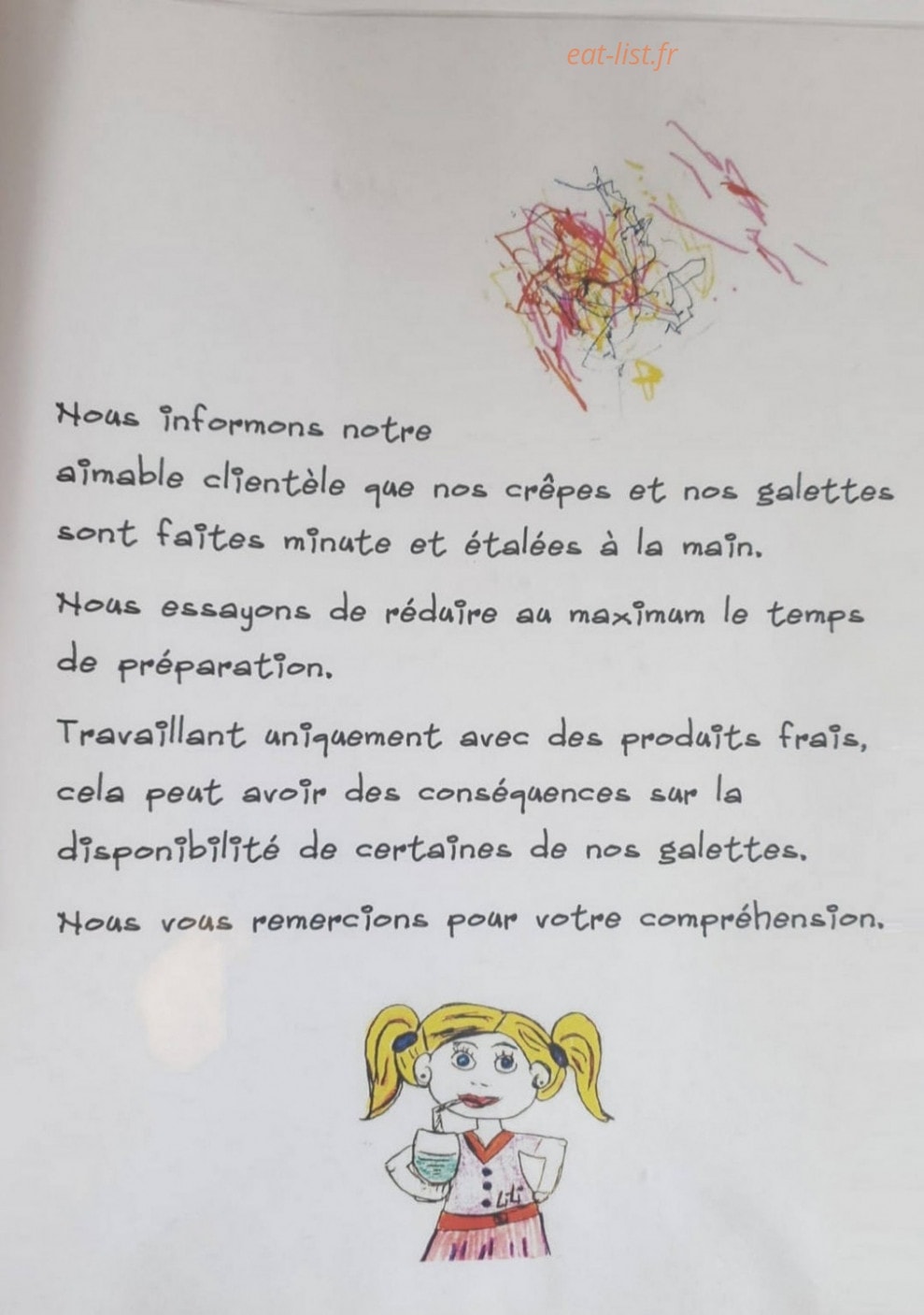 La Crêperie des gosses — carte page 3
