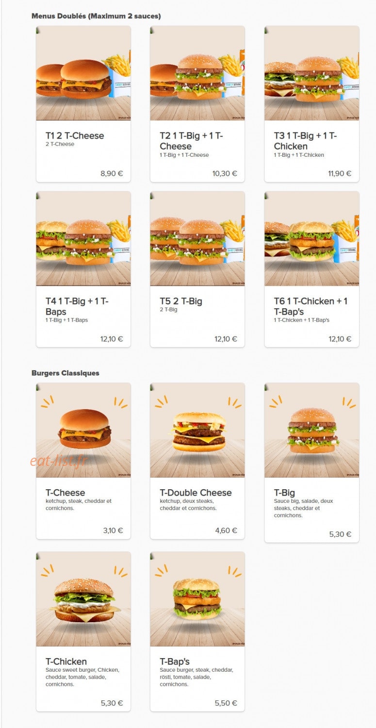 Tasty House — carte page 2