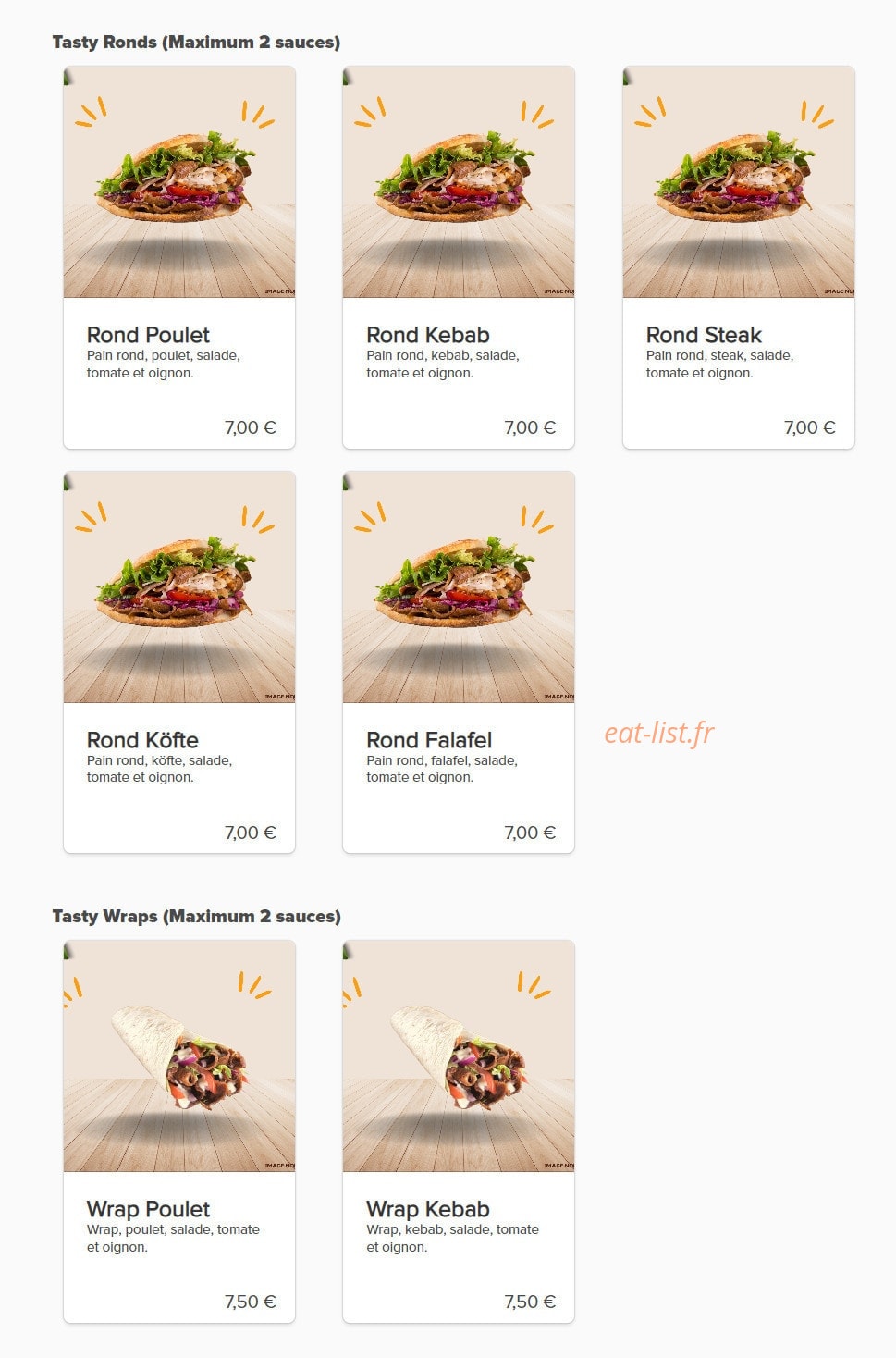 Tasty House — carte page 3