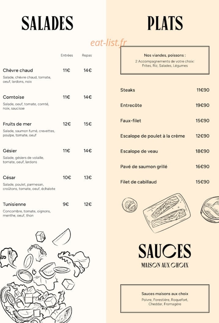 Le RS restaurant et snack — carte page 2