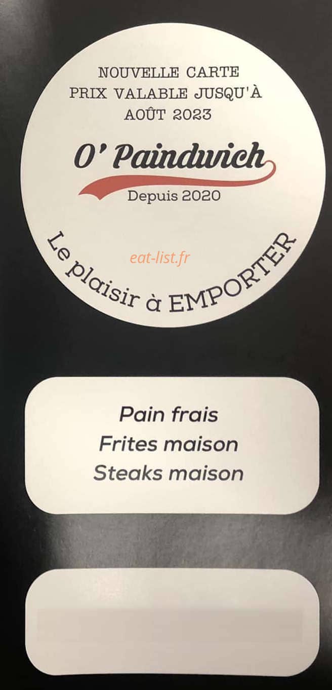 O’PainDwich — carte page 1