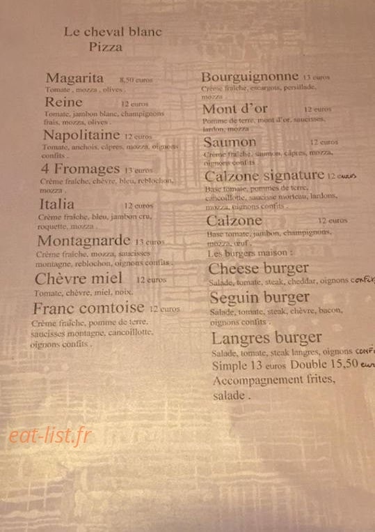 Le Cheval Blanc — carte page 2