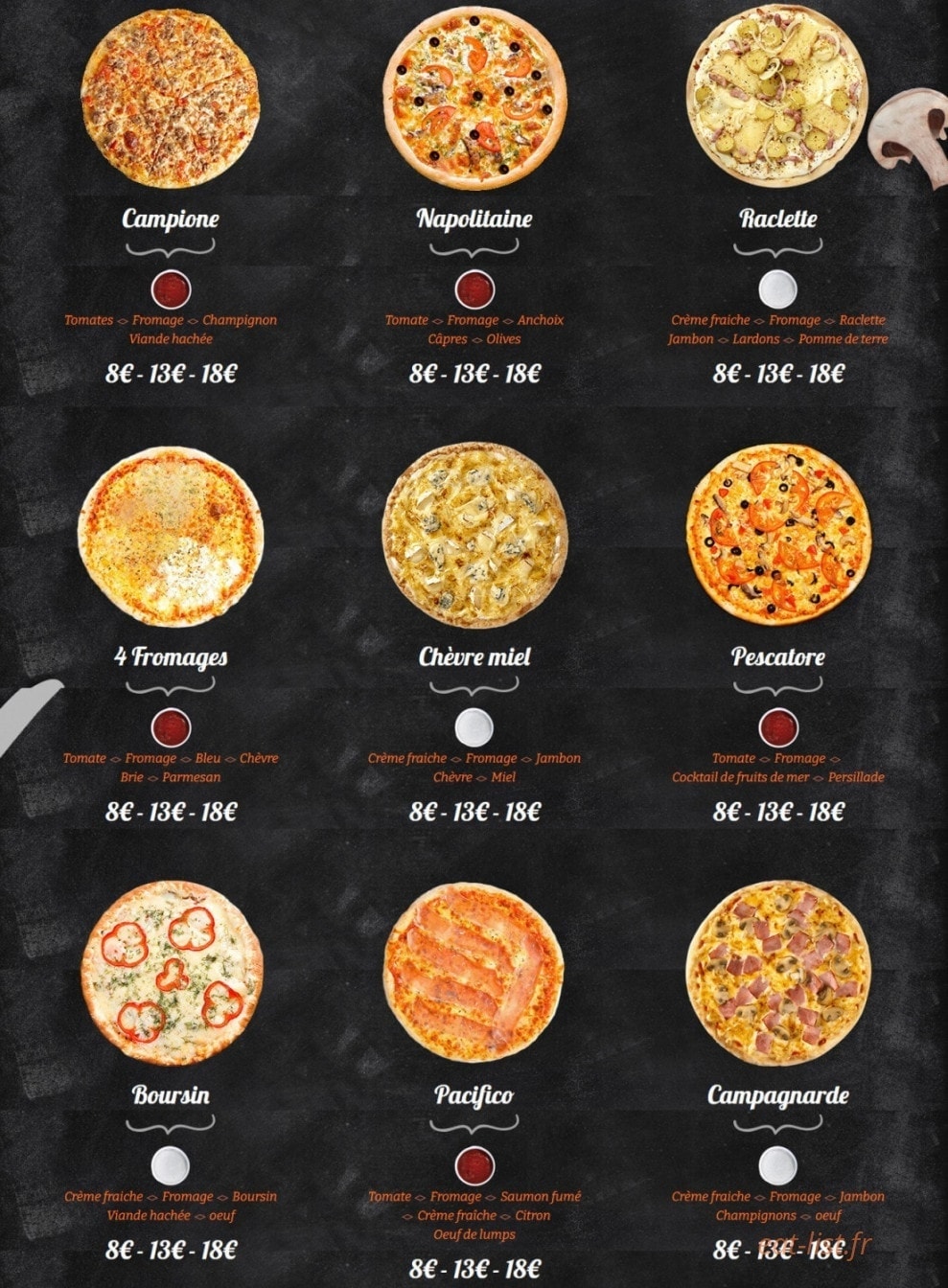 Allo Pizza — carte page 2