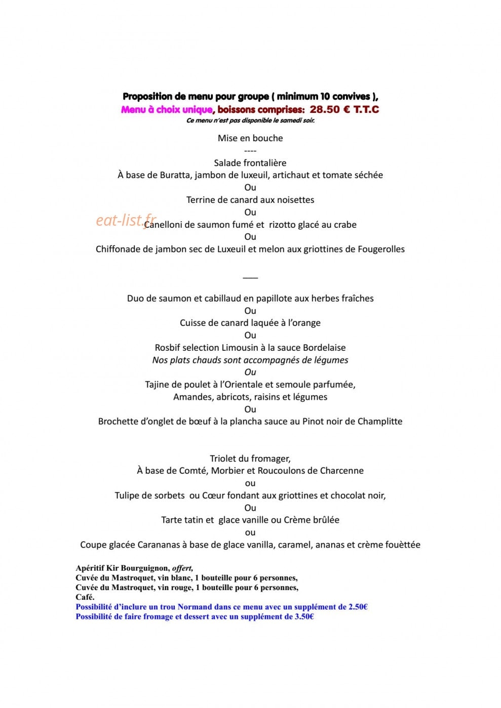 Au Mastroquet — carte page 4