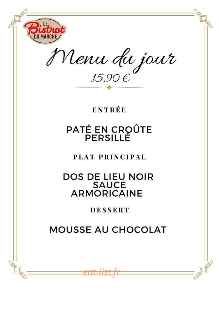 Bistrot du marché Gray — carte page 1