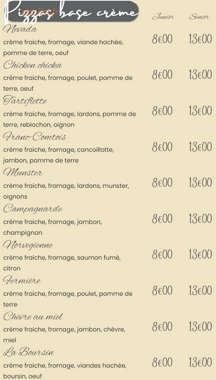 El bahdja food — carte page 1