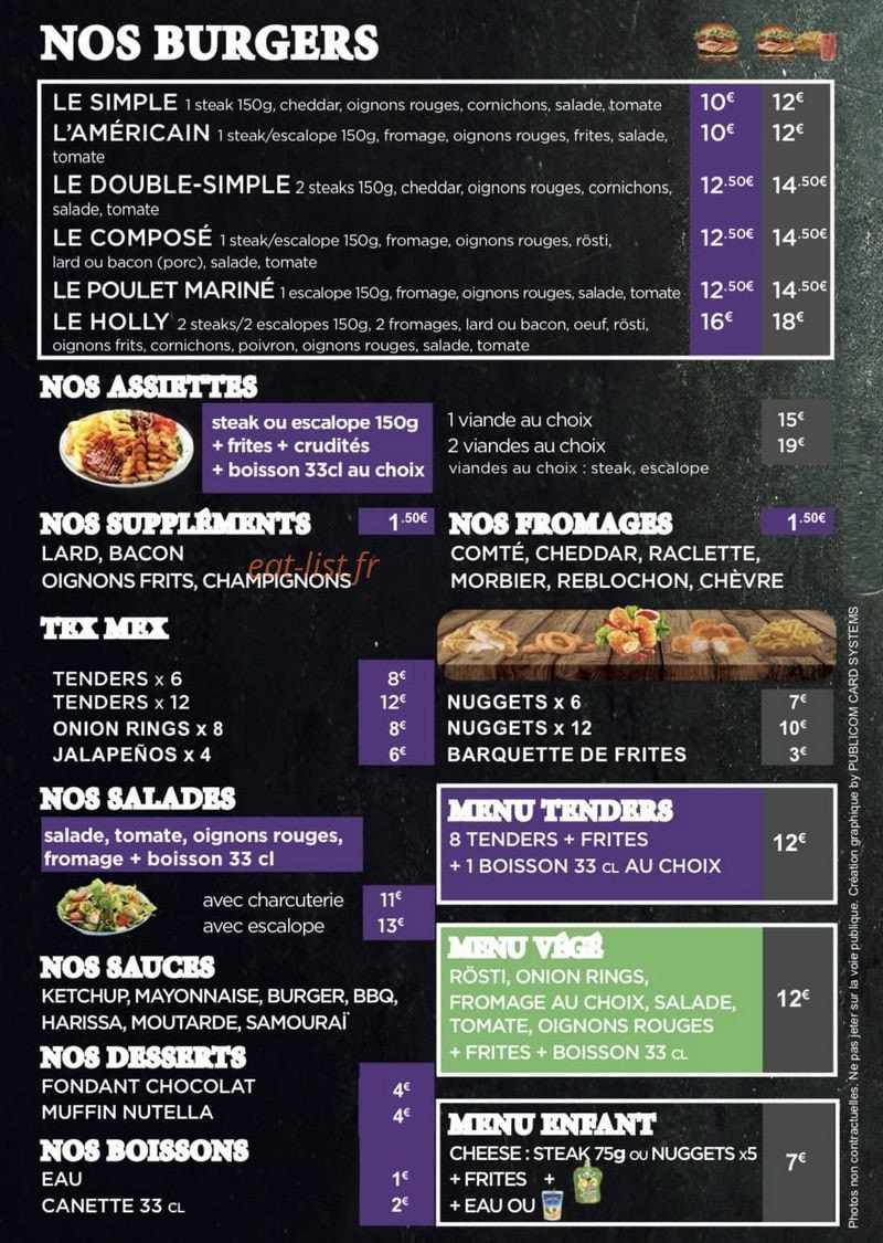 Holly Food Burger — carte page 2