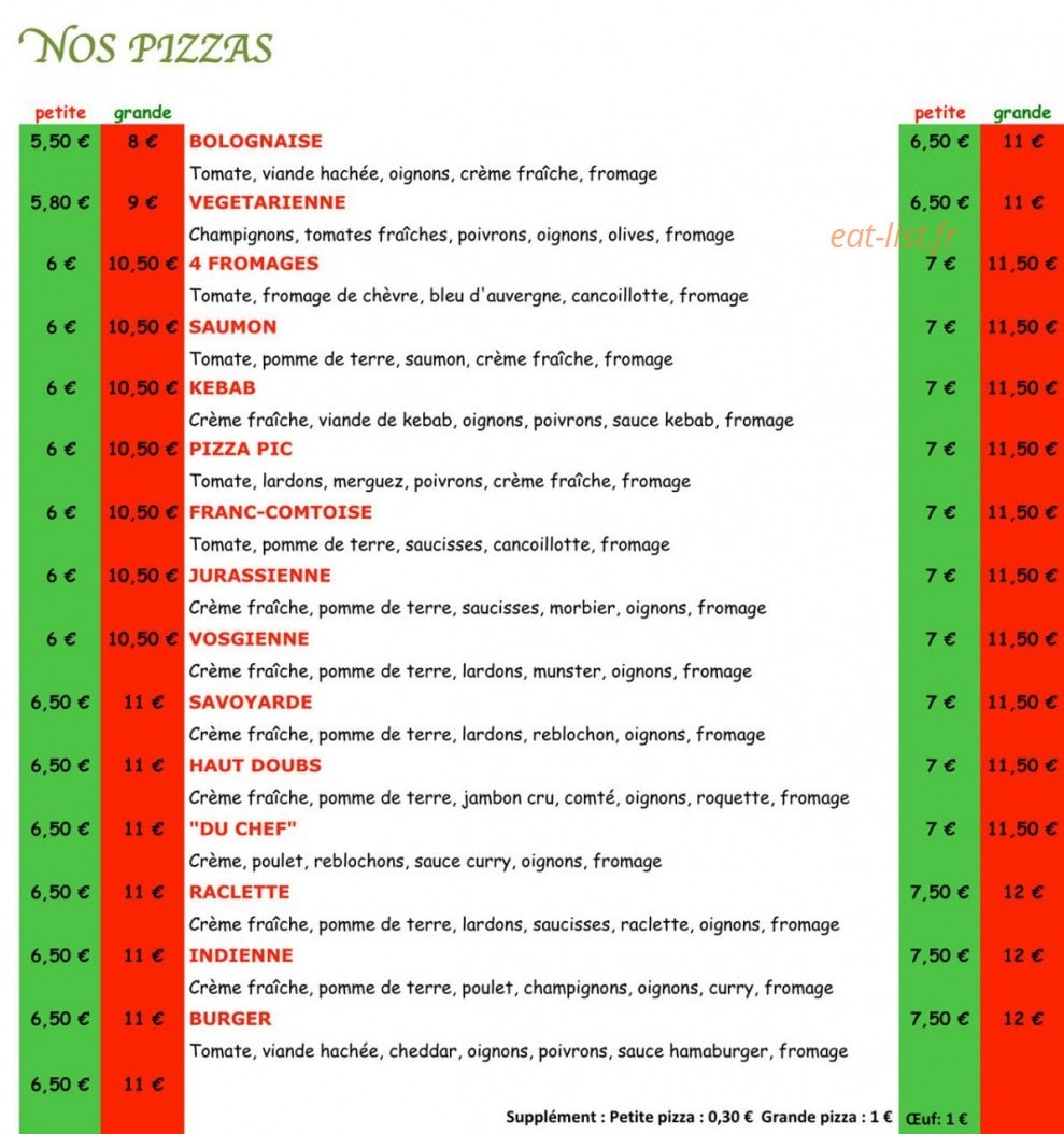 Pic'pizz — carte page 2