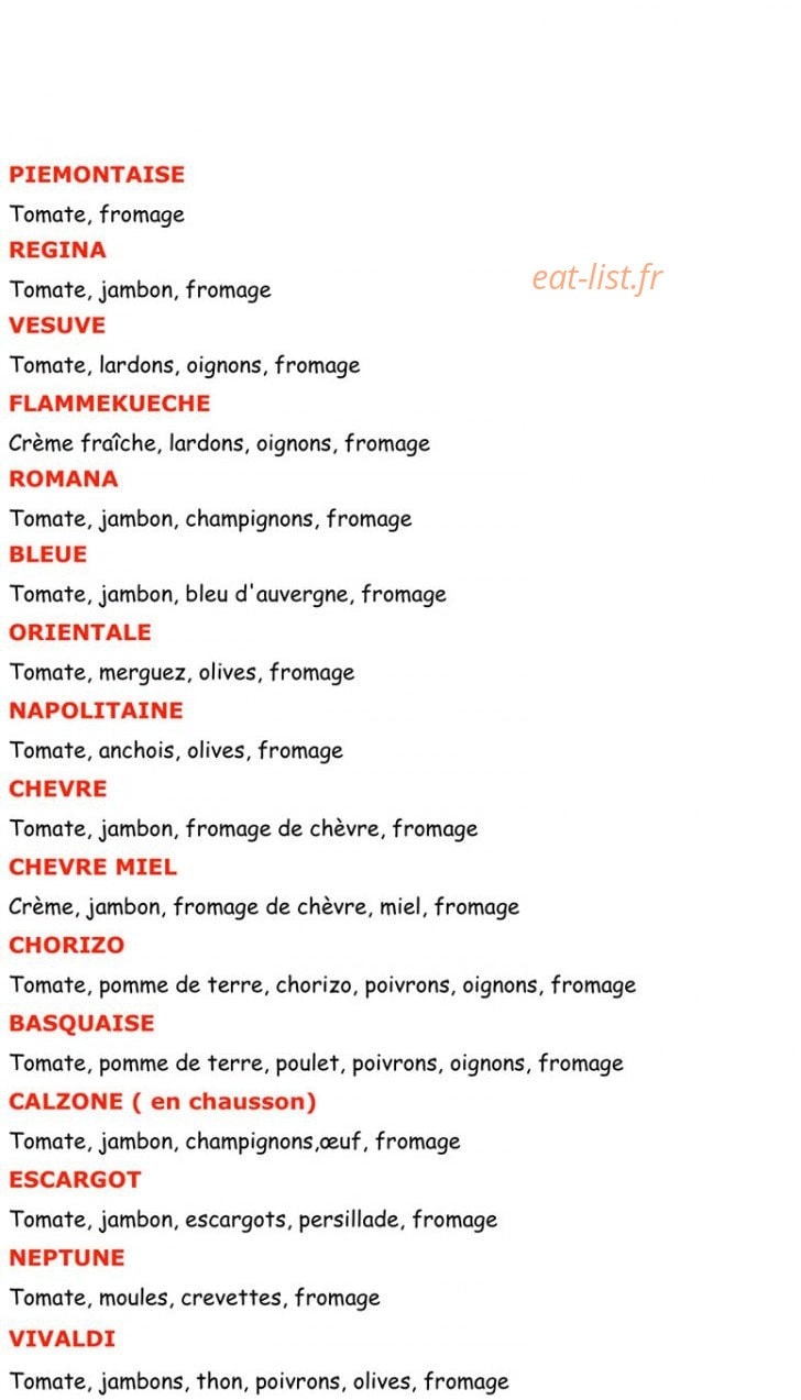 Pic'pizz — carte page 3