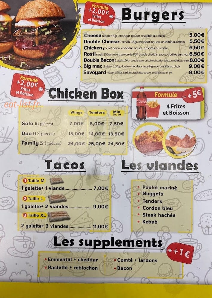 Tripoli food — carte page 2