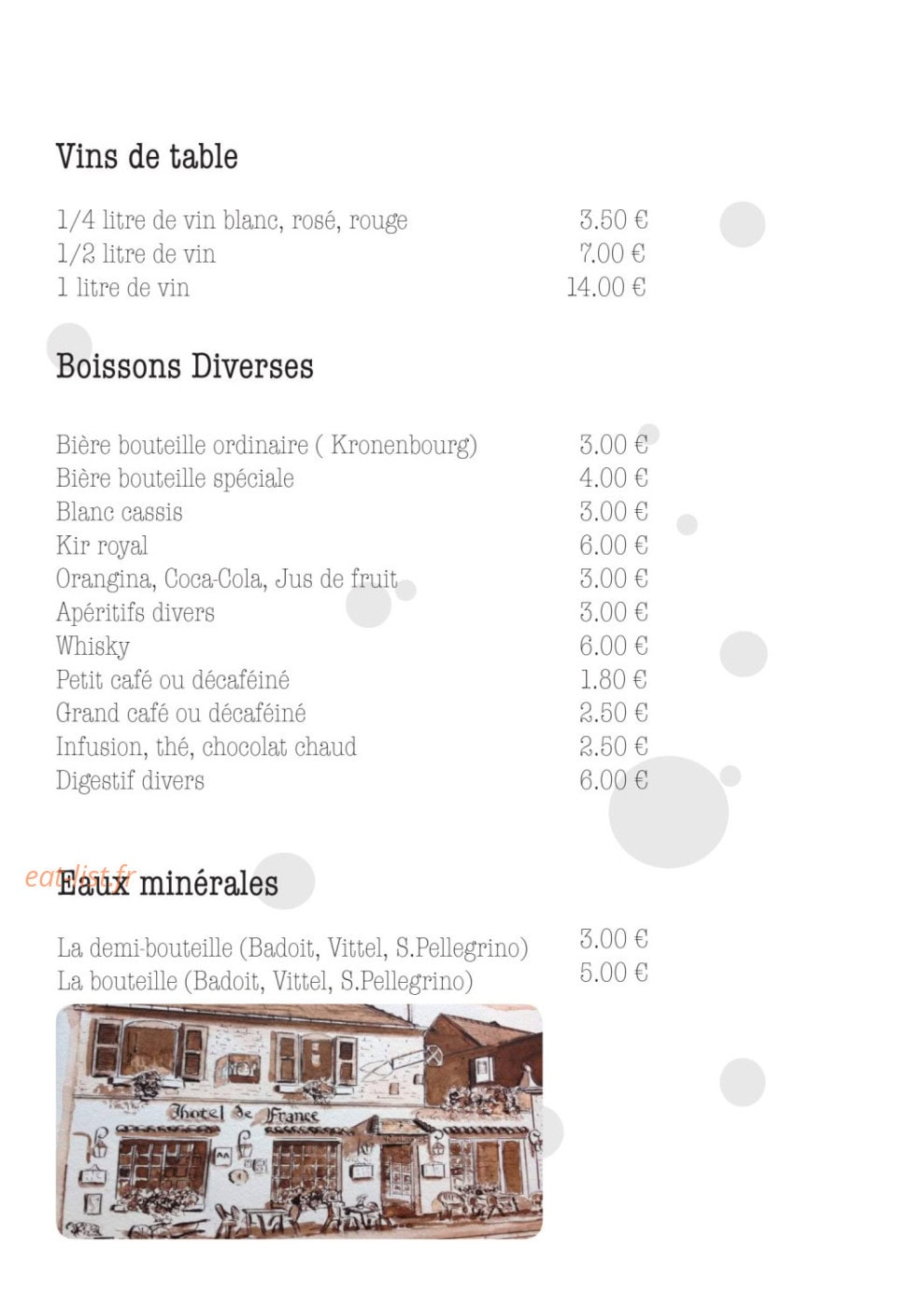 Hôtel de France — carte page 8
