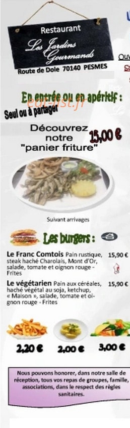 Les Jardins Gourmands — carte page 1