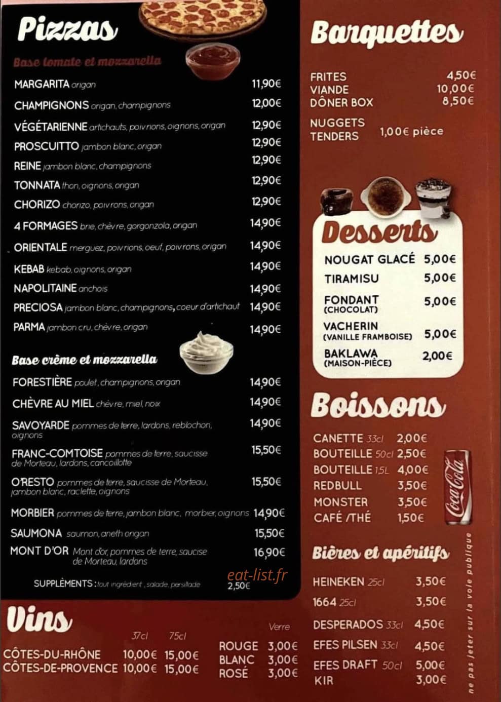 O'Resto — carte page 4