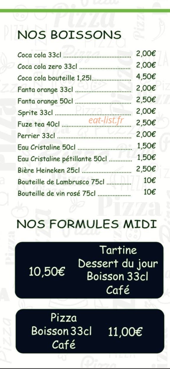 L'Appel à Pizza — carte page 6