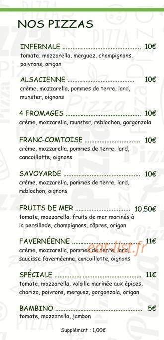 L'Appel à Pizza — carte page 3