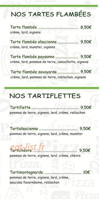 L'Appel à Pizza — carte page 4