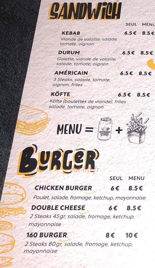 Restaurant Istanbul — carte page 2