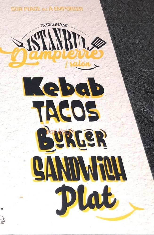 Restaurant Istanbul — carte page 1