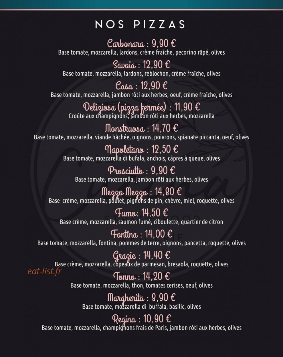 La Cucina — carte page 1