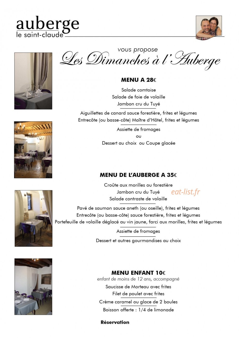Auberge le Saint Claude — carte page 6