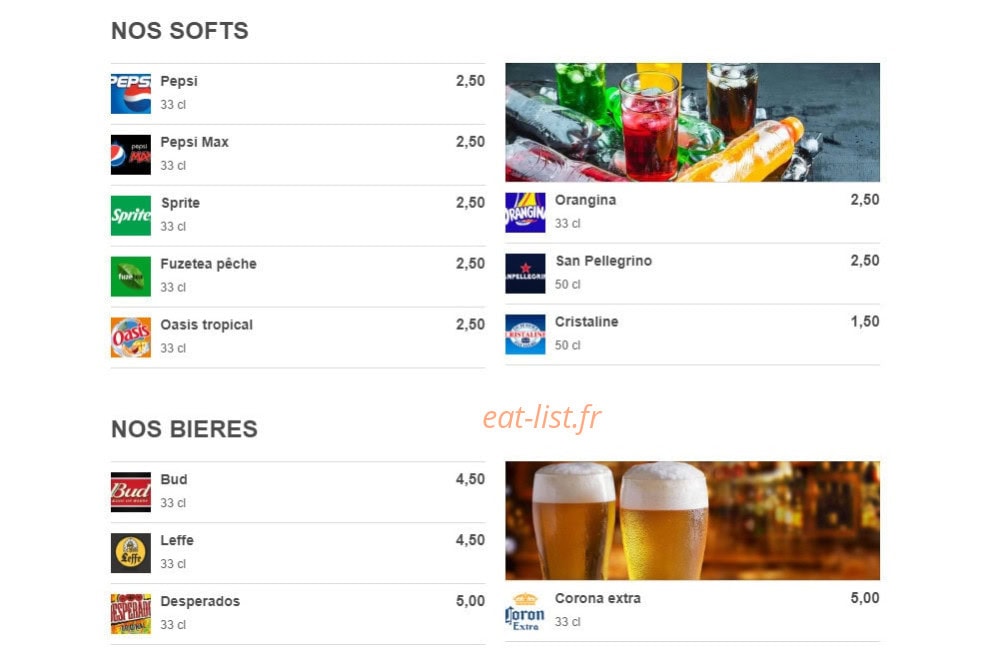Burger Park — carte page 2