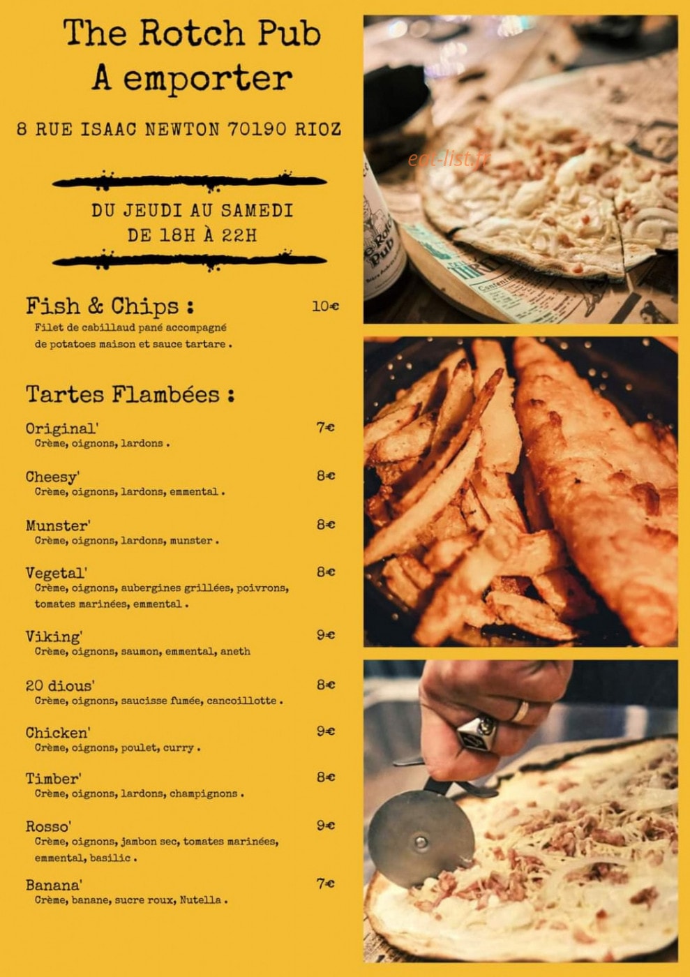 Dan's Bar — carte page 1