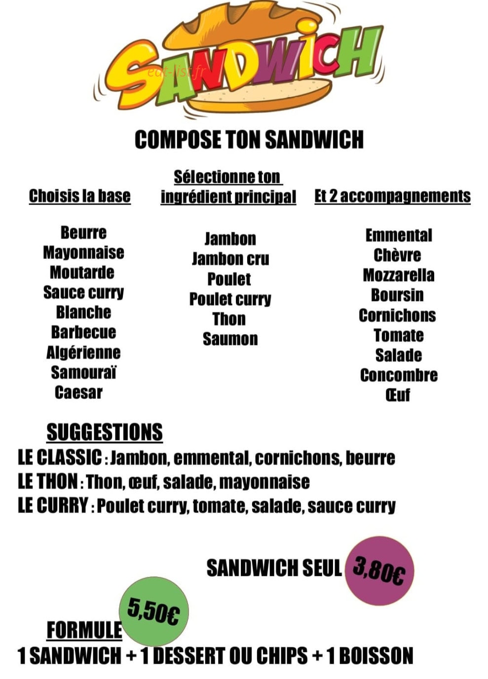 Tent' Ta Crepe — carte page 1