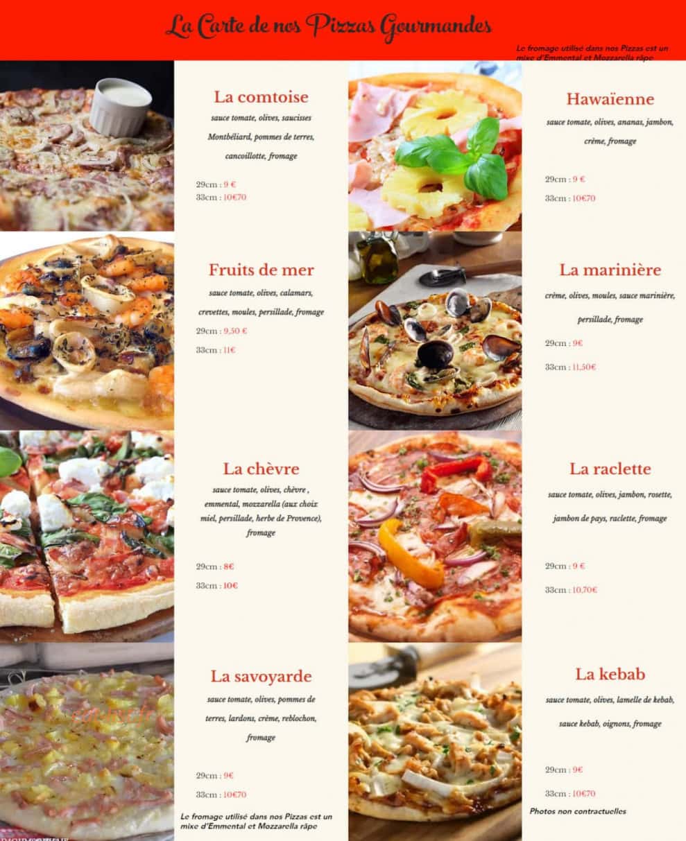 Chris'Pizz — carte page 2