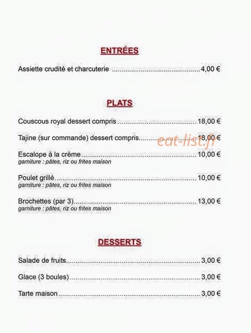 Chez kader — carte page 1