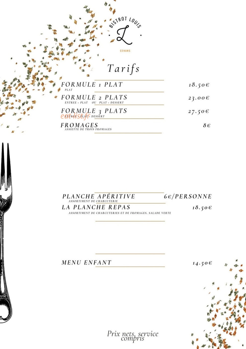 Bistrot Louis — carte page 1