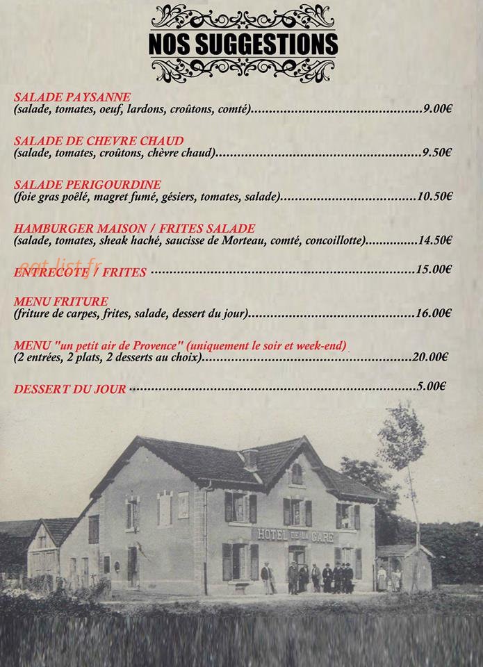 Hôtel de la gare — carte page 2