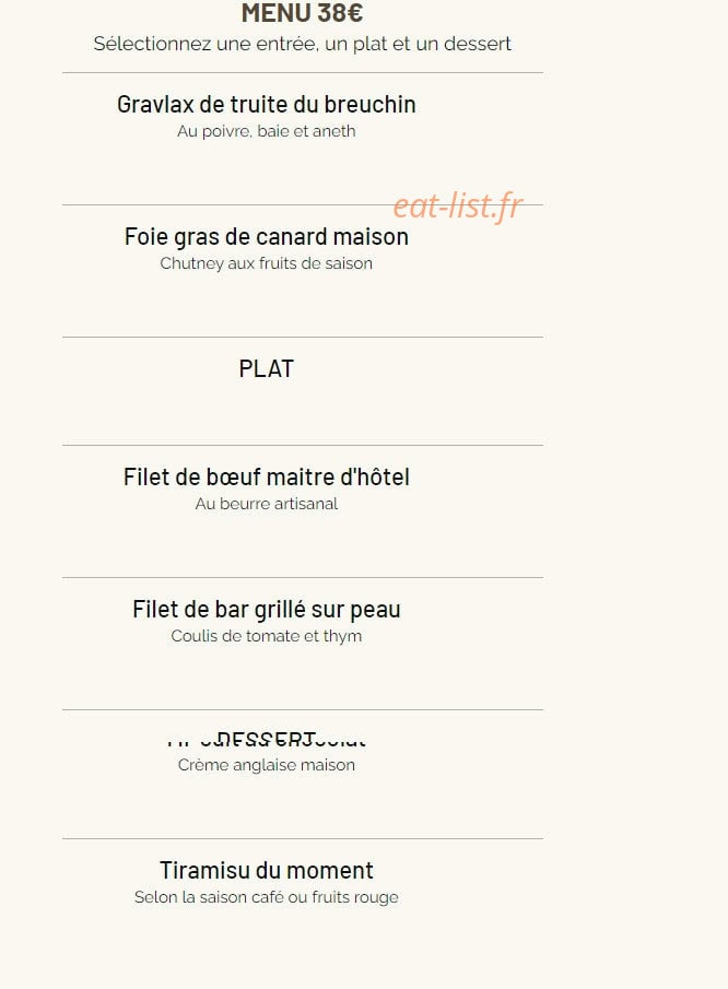 Restaurant Bellevue — carte page 3